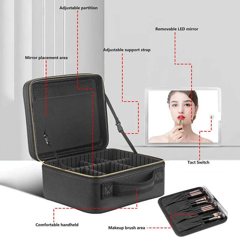 WRTW -Smart LED Mirror Makeup Travel Bag